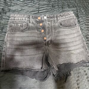 O'Neill Black Denim Shorts with Copper Buttons